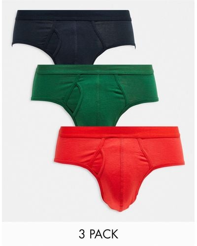 ASOS 3 Pack Briefs - Red