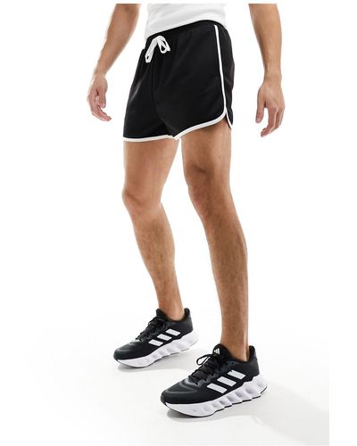 ASOS 4505 – retro-lauf-shorts aus netzstoff - Schwarz