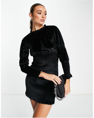 French Connection Ruched Mini Dress - Black