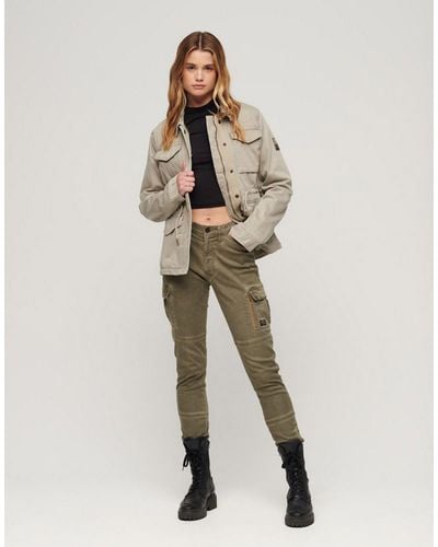 Superdry Embroidered M65 Military Jacket - Natural