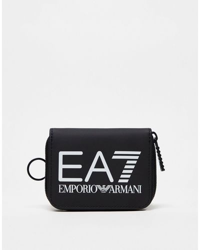 EA7 Armani - - portefeuille zippé à logo - /blanc - Noir