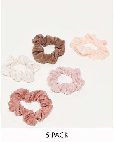 Kitsch Set con 5 elastici per capelli assortiti testurizzati - terracotta - Rosa