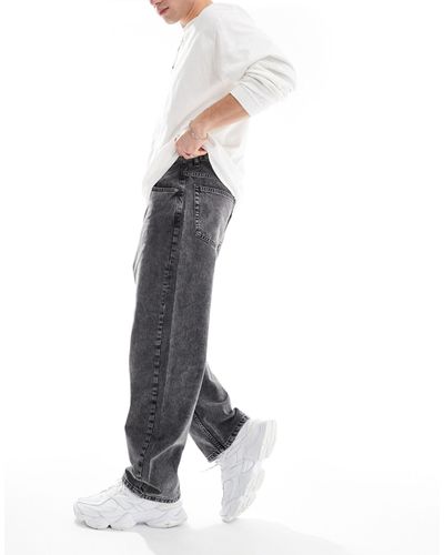 Pull&Bear – jeans mit weitem bein - Weiß
