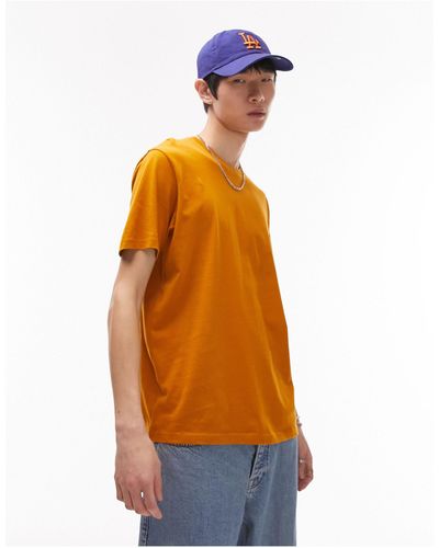 TOPMAN Camiseta color tostado - Naranja