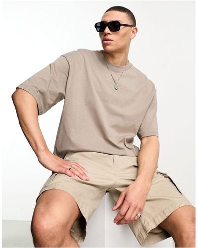 Bershka T-shirt oversize - beige - Neutre