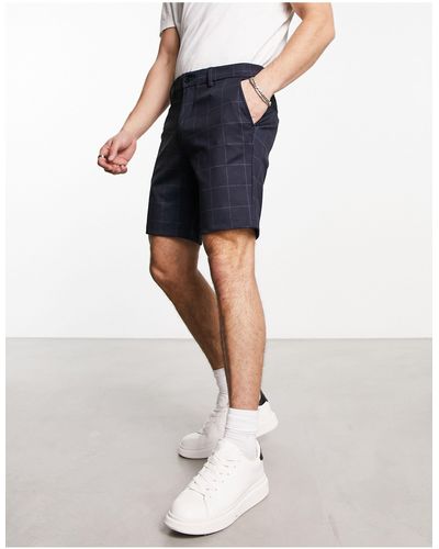 Jack & Jones Intelligence – elegante jersey-shorts mit schmalem schnitt - Blau