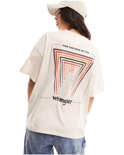 Wrangler Girlfriend T-shirt With Back Print - Natural