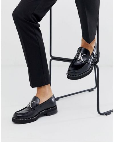 Calvin Klein Norwood Chunky Logo Loafers - Black