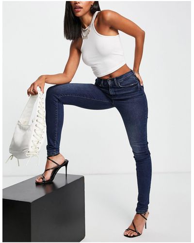Y.A.S Skinny Jeans Met Hoge Taille - Blauw
