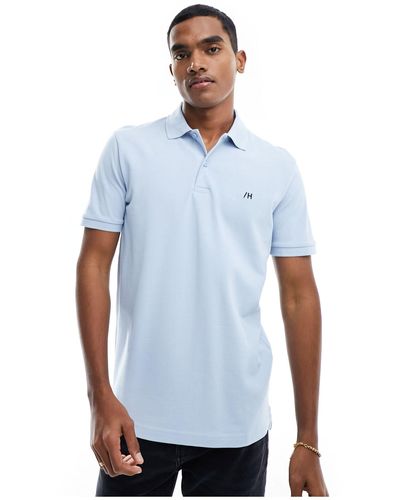 SELECTED Short Sleeve Polo With Logo - White
