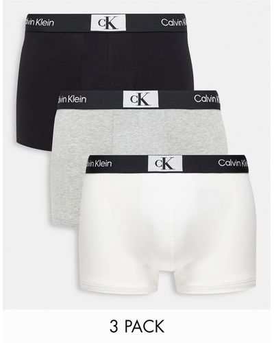 Calvin Klein Ck 96 3 Pack Cotton Trunks - Multicolour