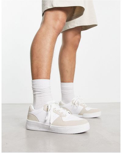 Truffle Collection Wide Fit Lace Up Sneakers - White
