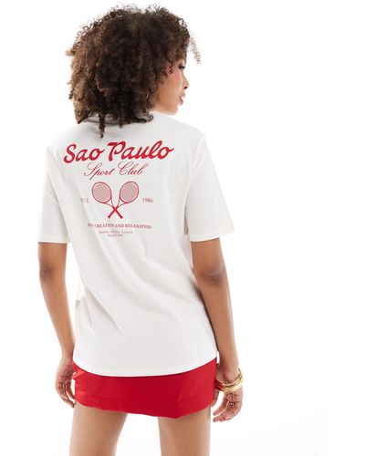Pimkie Sao Paulo Sports Club Back Motif T-shirt - Red