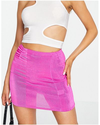 Fashionkilla V Front Mini Skirt Co-ord - Pink
