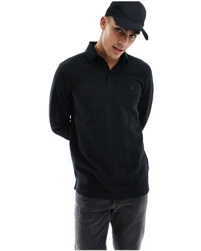 Wrangler Long Sleeve Refined Polo Shirt - Black