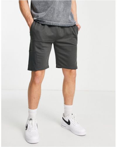 American Stitch Jersey Shorts With Drawstring Waistband - Gray