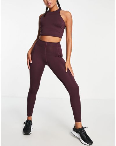 ASOS 4505 Sculpt legging With Bonded Waist - Red