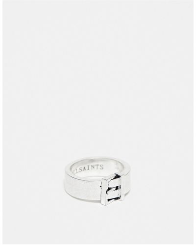 AllSaints – farbener ring mit markantem schnallendesign - Weiß