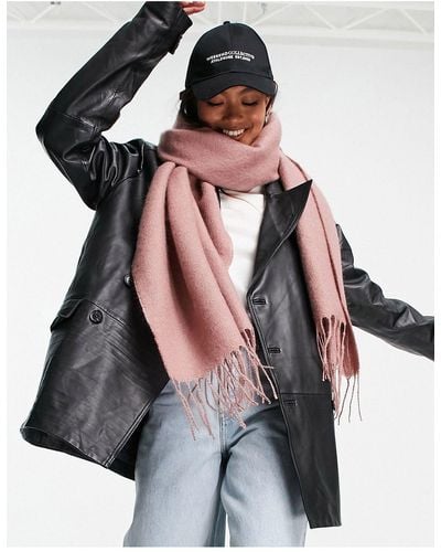ASOS Supersoft Scarf With Tassels - Pink