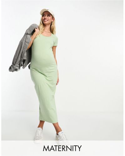 Mama.licious Mamalicious maternity - vestito lungo a maniche corte - Verde