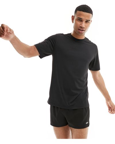 ASOS 4505 Camiseta deportiva negra en tejido - Negro
