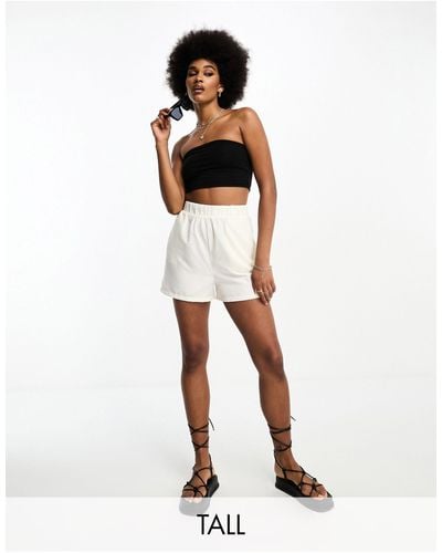Threadbare Tall Linen Shorts - White
