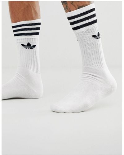adidas Originals Adicolor Trefoil 3 Pack Crew Socks - Grey