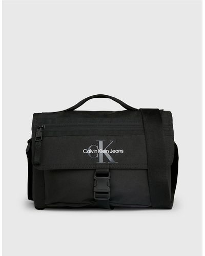 Calvin Klein Logo Messenger Bag - Black