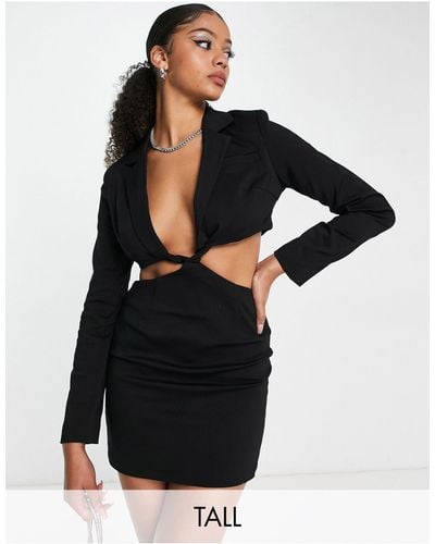 SIMMI Simmi Tall Twist Front Cut Out Blazer Dress - Black
