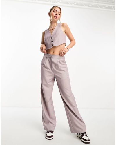 ASOS Co-ord Wide Leg Tailored Pants - White