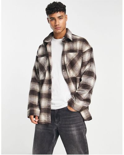 Jack & Jones Originals - Wollen Overshirt Met Zakken - Grijs