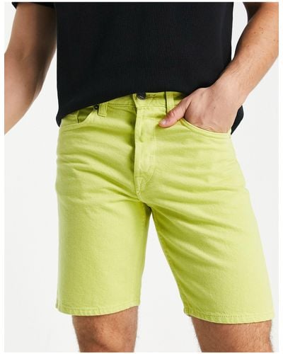 Only & Sons Loose Fit Denim Shorts - Yellow