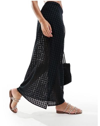 4th & Reckless Arles Tie Wrap Crochet Beach Skirt - Black