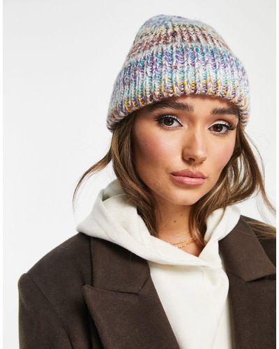 ASOS Bonnet en laine mélangée épaisse - Multicolore