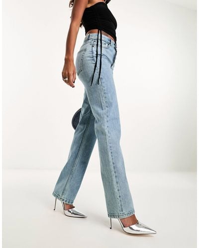 ASOS Rechte 90s Jeans Met Lichte Vintage Wassing - Blauw