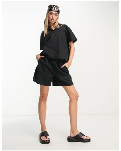 Urban Classics Co-ord Linen Blend Shorts - Black