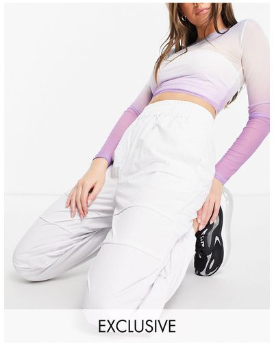 Collusion Ultimate 90s Tracksuit Bottoms With Piping - White