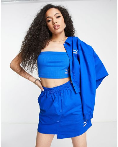 PUMA Acid Bright Button Skirt - Blue