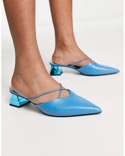 Charles & Keith Zapatos turquesa con tacón metalizado - Azul