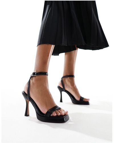 ASOS Nightlife Slim Platform High Heeled Sandals - Black