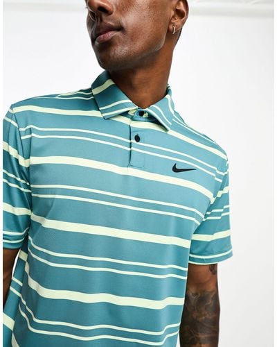 Nike Polo color cerceta a rayas - Azul