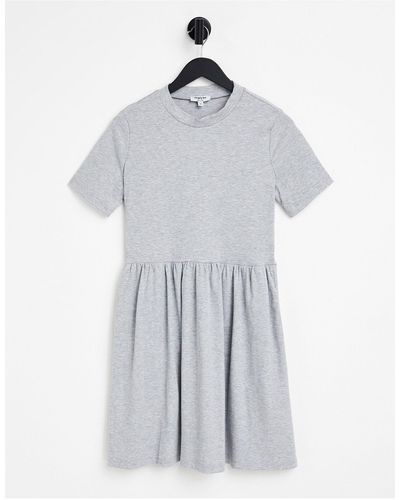 Simply Be Ribbed Smock Dress - White
