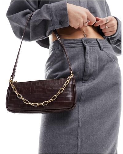 Pull&Bear Shoulder Bag With Chain - Grey