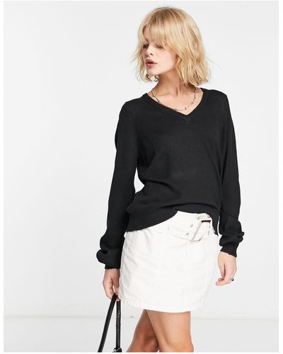 Vero Moda – pullover mit v-ausschnitt - Schwarz