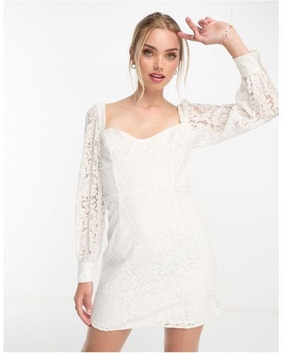 French Connection Long Sleeve Mini Dress - White