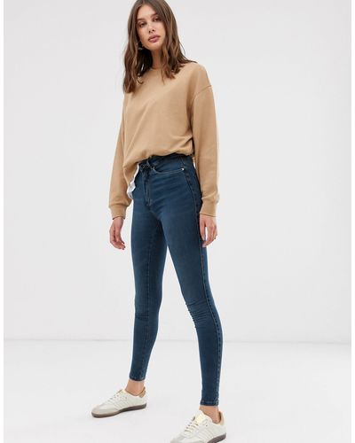 ONLY Royal - jean skinny taille haute - foncé - Bleu
