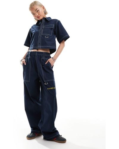 Collusion Festival Ripstop baggy Trousers - Blue