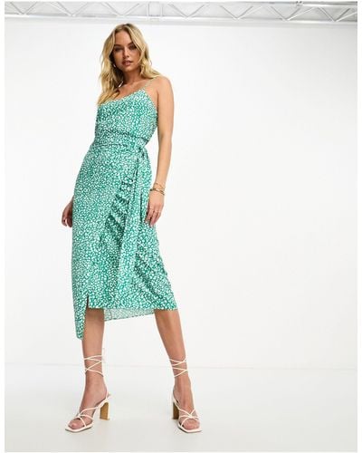Style Cheat Wrap Midi Skirt Co-ord - Green