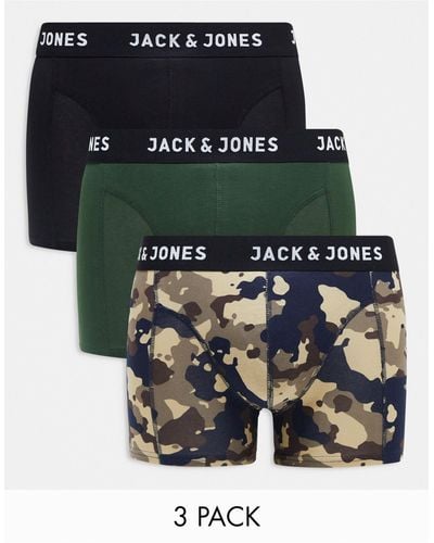 Jack & Jones 3 Pack Trunks - Green