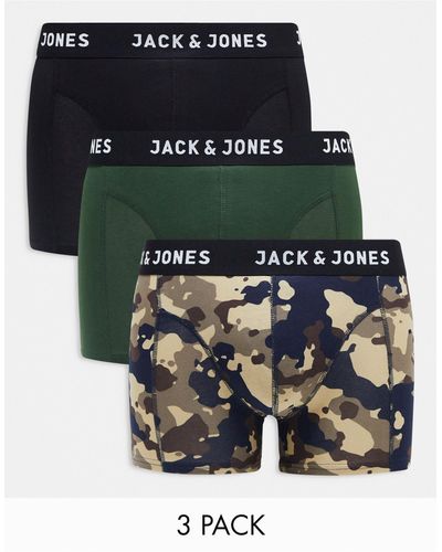 Jack & Jones – 3er-pack unterhosen - Grün